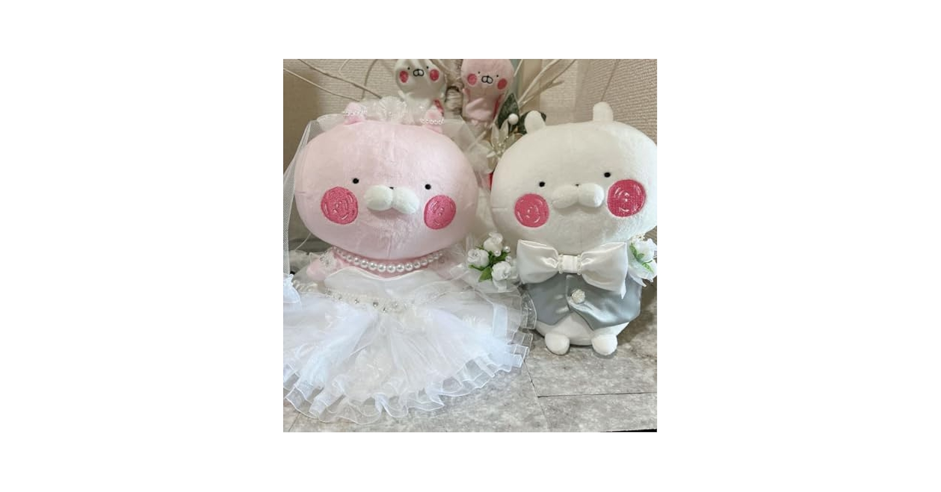 うさまる うさこ 結婚式限定 ぬいぐるみ ウエディング No.3922うさまる＆うさこのウェルカムドール | スモールハピネス